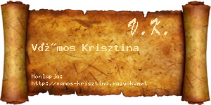 Vámos Krisztina névjegykártya