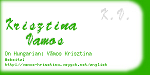 krisztina vamos business card